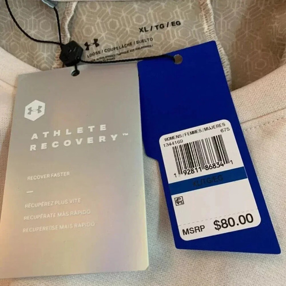 Under Armour XL Ocher Beige Script Detail Back Raglan Long Sleeve Sweatshirt - Picture 6 of 6